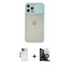 MARSİLYAN™- iPhone 12 Pro Max Kılıf Vadi Çizgi - Şeffaf Temperli Cam Ekran Koruyucu + Shine Kamera Lens - LT