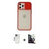 MARSİLYAN™- iPhone 12 Pro Max Kılıf Vadi Çizgi - Şeffaf Temperli Cam Ekran Koruyucu + Shine Kamera Lens - LT