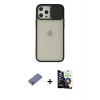 MARSİLYAN™- iPhone 12 Pro Max Kılıf Vadi Çizgi - Şeffaf Temperli Cam Ekran Koruyucu + Metal Kamera Lens Koruma Cam - GD
