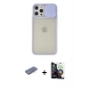 MARSİLYAN™- iPhone 12 Pro Max Kılıf Vadi Çizgi - Şeffaf Temperli Cam Ekran Koruyucu + Renkli Kamera Lens Koruma Cam - MI