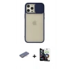 MARSİLYAN™- iPhone 12 Pro Max Kılıf Vadi Çizgi - Şeffaf Temperli Cam Ekran Koruyucu + Renkli Kamera Lens Koruma Cam - MI