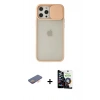 MARSİLYAN™- iPhone 12 Pro Max Kılıf Vadi Çizgi - Şeffaf Temperli Cam Ekran Koruyucu + Renkli Kamera Lens Koruma Cam - TU