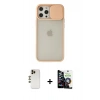 MARSİLYAN™- iPhone 12 Pro Max Kılıf Vadi Çizgi - Şeffaf Temperli Cam Ekran Koruyucu + Shine Kamera Lens - GD