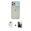 MARSİLYAN™- iPhone 12 Pro Max Kılıf Vadi Çizgi - Şeffaf Temperli Cam Ekran Koruyucu + Shine Kamera Lens - GD