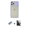 MARSİLYAN™- iPhone 12 Pro Max Kılıf Vadi Çizgi - Şeffaf Temperli Cam Ekran Koruyucu + Shine Kamera Lens Koruma Cam - PE