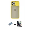MARSİLYAN™- iPhone 12 Pro Max Kılıf Vadi Çizgi - Şeffaf Temperli Cam Ekran Koruyucu + Shine Kamera Lens Koruma Cam - GS