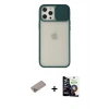 MARSİLYAN™- iPhone 12 Pro Max Kılıf Vadi Çizgi - Şeffaf Temperli Cam Ekran Koruyucu + Shine Kamera Lens Koruma Cam - SABE