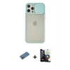 MARSİLYAN™- iPhone 12 Pro Max Kılıf Vadi Çizgi - Şeffaf Temperli Cam Ekran Koruyucu + Shine Kamera Lens Koruma Cam - GD