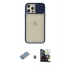 MARSİLYAN™- iPhone 12 Pro Max Kılıf Vadi Çizgi - Şeffaf Temperli Cam Ekran Koruyucu + Shine Kamera Lens Koruma Cam - GS