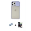 MARSİLYAN™- iPhone 12 Pro Max Kılıf Vadi Çizgi - Şeffaf Temperli Cam Ekran Koruyucu + Shine Kamera Lens Koruma Cam - MI