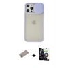 MARSİLYAN™- iPhone 12 Pro Max Kılıf Vadi Çizgi - Şeffaf Temperli Cam Ekran Koruyucu + Shine Kamera Lens Koruma Cam - SABE