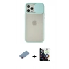 MARSİLYAN™- iPhone 12 Pro Max Kılıf Vadi Çizgi - Şeffaf Temperli Cam Ekran Koruyucu + Shine Kamera Lens Koruma Cam - PE