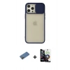 MARSİLYAN™- iPhone 12 Pro Max Kılıf Vadi Çizgi - Şeffaf Temperli Cam Ekran Koruyucu + Shine Kamera Lens Koruma Cam - GD
