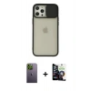 MARSİLYAN™- iPhone 12 Pro Max Kılıf Vadi Çizgi - Şeffaf Temperli Cam Ekran Koruyucu + Neon Fosforlu Kamera Lens - YL