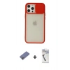 MARSİLYAN™- iPhone 12 Pro Max Kılıf Vadi Çizgi - Şeffaf Uv Polymer Nano Ekran Koruyucu + Metal Kamera Lens Koruma Cam - GD