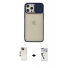 MARSİLYAN™- iPhone 12 Pro Max Kılıf Vadi Çizgi - Şeffaf Uv Polymer Nano Ekran Koruyucu + Shine Kamera Lens - GD