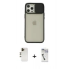MARSİLYAN™- iPhone 12 Pro Max Kılıf Vadi Çizgi - Şeffaf Uv Polymer Nano Ekran Koruyucu + Shine Kamera Lens - GD