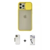 MARSİLYAN™- iPhone 12 Pro Max Kılıf Vadi Çizgi - Şeffaf Uv Polymer Nano Ekran Koruyucu + Shine Kamera Lens - GD