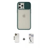 MARSİLYAN™- iPhone 12 Pro Max Kılıf Vadi Çizgi - Şeffaf Uv Polymer Nano Ekran Koruyucu + Shine Kamera Lens - GD