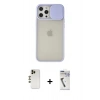 MARSİLYAN™- iPhone 12 Pro Max Kılıf Vadi Çizgi - Şeffaf Uv Polymer Nano Ekran Koruyucu + Shine Kamera Lens - GD