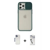 MARSİLYAN™- iPhone 12 Pro Max Kılıf Vadi Çizgi - Şeffaf Uv Polymer Nano Ekran Koruyucu + Shine Kamera Lens - LT