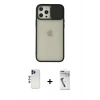 MARSİLYAN™- iPhone 12 Pro Max Kılıf Vadi Çizgi - Şeffaf Uv Polymer Nano Ekran Koruyucu + Shine Kamera Lens - LT