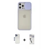 MARSİLYAN™- iPhone 12 Pro Max Kılıf Vadi Çizgi - Şeffaf Uv Polymer Nano Ekran Koruyucu + Shine Kamera Lens - LT