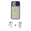 MARSİLYAN™- iPhone 12 Pro Max Kılıf Vadi Çizgi - Şeffaf Uv Polymer Nano Ekran Koruyucu + Shine Kamera Lens - LT