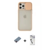 MARSİLYAN™- iPhone 12 Pro Max Kılıf Vadi Çizgi - Şeffaf Uv Polymer Nano Ekran Koruyucu + Metal Kamera Lens Koruma Cam - KI