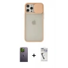 MARSİLYAN™- iPhone 12 Pro Max Kılıf Vadi Çizgi - Şeffaf Uv Polymer Nano Ekran Koruyucu + Neon Fosforlu Kamera Lens - YL