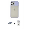 MARSİLYAN™- iPhone 12 Pro Max Kılıf Vadi Çizgi - Şeffaf Uv Polymer Nano Ekran Koruyucu + Renkli Kamera Lens Koruma Cam - YL