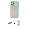 MARSİLYAN™- iPhone 12 Pro Max Kılıf Vadi Çizgi - Şeffaf Uv Polymer Nano Ekran Koruyucu + Renkli Kamera Lens Koruma Cam - MI