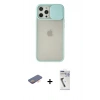 MARSİLYAN™- iPhone 12 Pro Max Kılıf Vadi Çizgi - Şeffaf Uv Polymer Nano Ekran Koruyucu + Renkli Kamera Lens Koruma Cam - TU