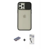 MARSİLYAN™- iPhone 12 Pro Max Kılıf Vadi Çizgi - Şeffaf Uv Polymer Nano Ekran Koruyucu + Renkli Kamera Lens Koruma Cam - TU