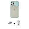MARSİLYAN™- iPhone 12 Pro Max Kılıf Vadi Çizgi - Şeffaf Uv Polymer Nano Ekran Koruyucu + Renkli Kamera Lens Koruma Cam - YL