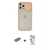 MARSİLYAN™- iPhone 12 Pro Max Kılıf Vadi Çizgi - Şeffaf Uv Polymer Nano Ekran Koruyucu + Renkli Kamera Lens Koruma Cam - MI