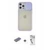 MARSİLYAN™- iPhone 12 Pro Max Kılıf Vadi Çizgi - Şeffaf Uv Polymer Nano Ekran Koruyucu + Renkli Kamera Lens Koruma Cam - TU