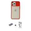 MARSİLYAN™- iPhone 12 Pro Max Kılıf Vadi Çizgi - Şeffaf Uv Polymer Nano Ekran Koruyucu + Renkli Kamera Lens Koruma Cam - YL