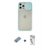 MARSİLYAN™- iPhone 12 Pro Max Kılıf Vadi Çizgi - Şeffaf Uv Polymer Nano Ekran Koruyucu + Shine Kamera Lens Koruma Cam - GI