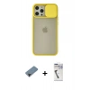 MARSİLYAN™- iPhone 12 Pro Max Kılıf Vadi Çizgi - Şeffaf Uv Polymer Nano Ekran Koruyucu + Shine Kamera Lens Koruma Cam - SH