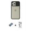 MARSİLYAN™- iPhone 12 Pro Max Kılıf Vadi Çizgi - Şeffaf Uv Polymer Nano Ekran Koruyucu + Shine Kamera Lens Koruma Cam - SH