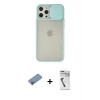 MARSİLYAN™- iPhone 12 Pro Max Kılıf Vadi Çizgi - Şeffaf Uv Polymer Nano Ekran Koruyucu + Shine Kamera Lens Koruma Cam - PE