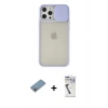 MARSİLYAN™- iPhone 12 Pro Max Kılıf Vadi Çizgi - Şeffaf Uv Polymer Nano Ekran Koruyucu + Shine Kamera Lens Koruma Cam - GI