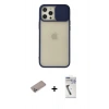 MARSİLYAN™- iPhone 12 Pro Max Kılıf Vadi Çizgi - Şeffaf Uv Polymer Nano Ekran Koruyucu + Shine Kamera Lens Koruma Cam - SABE