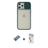 MARSİLYAN™- iPhone 12 Pro Max Kılıf Vadi Çizgi - Şeffaf Uv Polymer Nano Ekran Koruyucu + Shine Kamera Lens Koruma Cam - SH