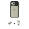 MARSİLYAN™- iPhone 12 Pro Max Kılıf Vadi Çizgi - Şeffaf Uv Polymer Nano Ekran Koruyucu + Shine Kamera Lens Koruma Cam - SABE