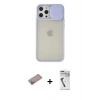 MARSİLYAN™- iPhone 12 Pro Max Kılıf Vadi Çizgi - Şeffaf Uv Polymer Nano Ekran Koruyucu + Shine Kamera Lens Koruma Cam - SABE