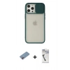 MARSİLYAN™- iPhone 12 Pro Max Kılıf Vadi Çizgi - Şeffaf Uv Polymer Nano Ekran Koruyucu + Shine Kamera Lens Koruma Cam - PE