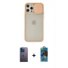 MARSİLYAN™- iPhone 12 Pro Max Kılıf Vadi Çizgi - Siyah 18D Cam Ekran Koruyucu + Neon Fosforlu Kamera Lens - MI