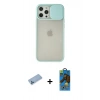 MARSİLYAN™- iPhone 12 Pro Max Kılıf Vadi Çizgi - Siyah 18D Cam Ekran Koruyucu + Shine Kamera Lens Koruma Cam - MI